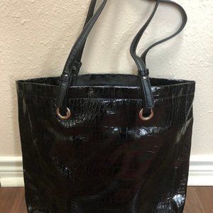 Nine West Black Patent Leather Tote